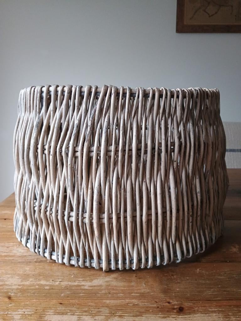 Rieten Lampenkap - Landelijke Stijl, Huis en Inrichting, Lampen | Lampenkappen, Crème, Gebruikt, 25 tot 50 cm, Rond