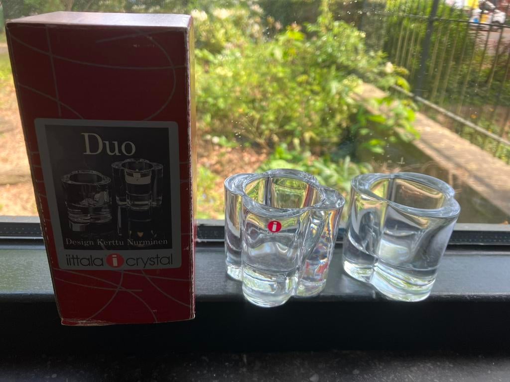 Iittala Kerttu Nurminen waxinelichthouder duo, Ophalen of Verzenden, Zo goed als nieuw, Overige materialen, Minder dan 25 cm