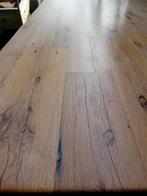 Unieke eettafel van eikenhout uit oude trein tot 6 personen, Ophalen, Gebruikt, Eikenhout, 50 tot 100 cm