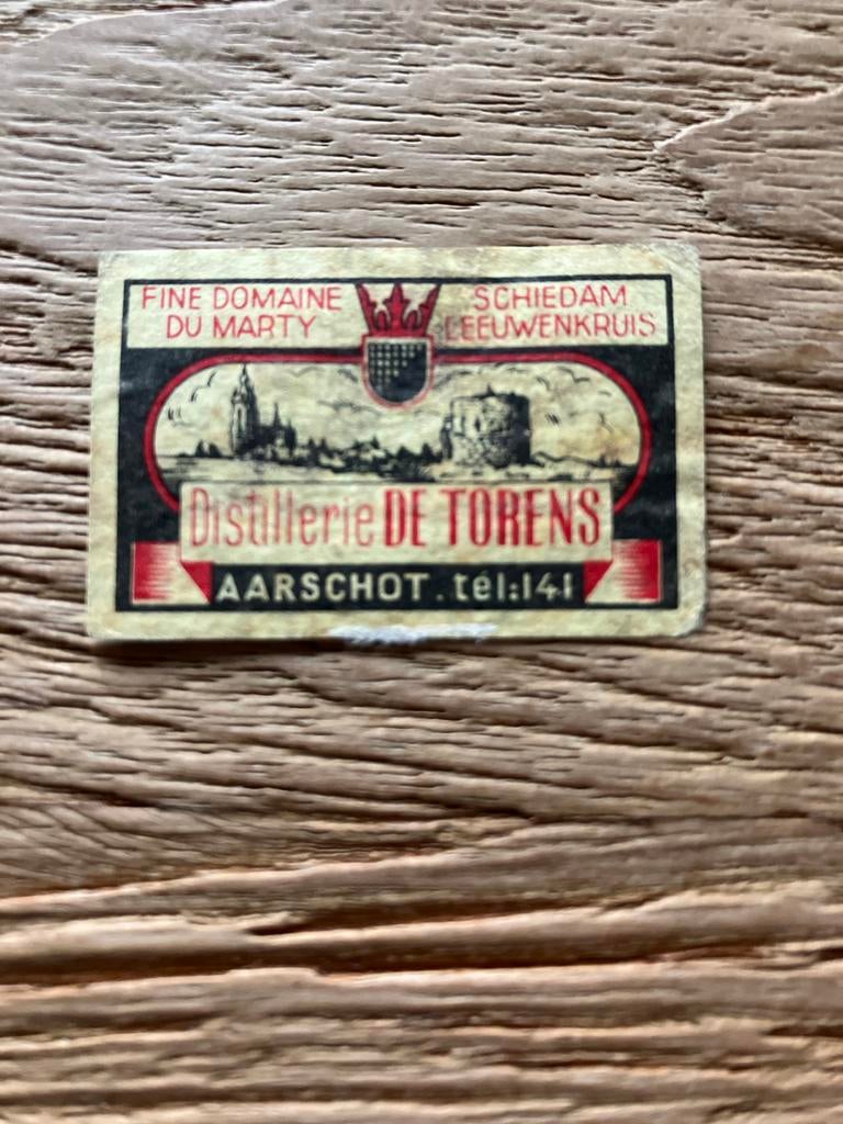 Lucifer etiket Distillerie De Torens Aarschot, Verzamelen, Merken en Reclamevoorwerpen, Ophalen of Verzenden, Gebruikt