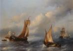 Antonie Waldorp 1803-1866, schilderij maritiem zeezicht, Ophalen