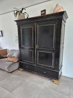 Zwarte linnenkast met gouden accenten, volledig demontabel, Ophalen