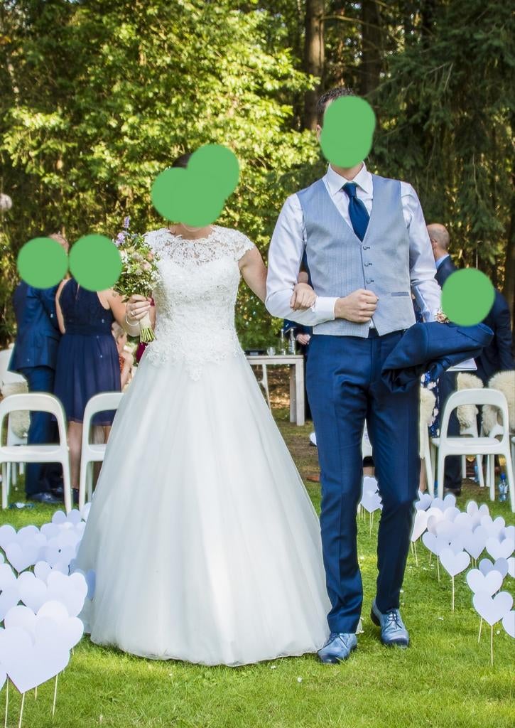 Trouwjurk met hoepel, maat XS, Ophalen of Verzenden, Zo goed als nieuw, Wit, Trouwjurk