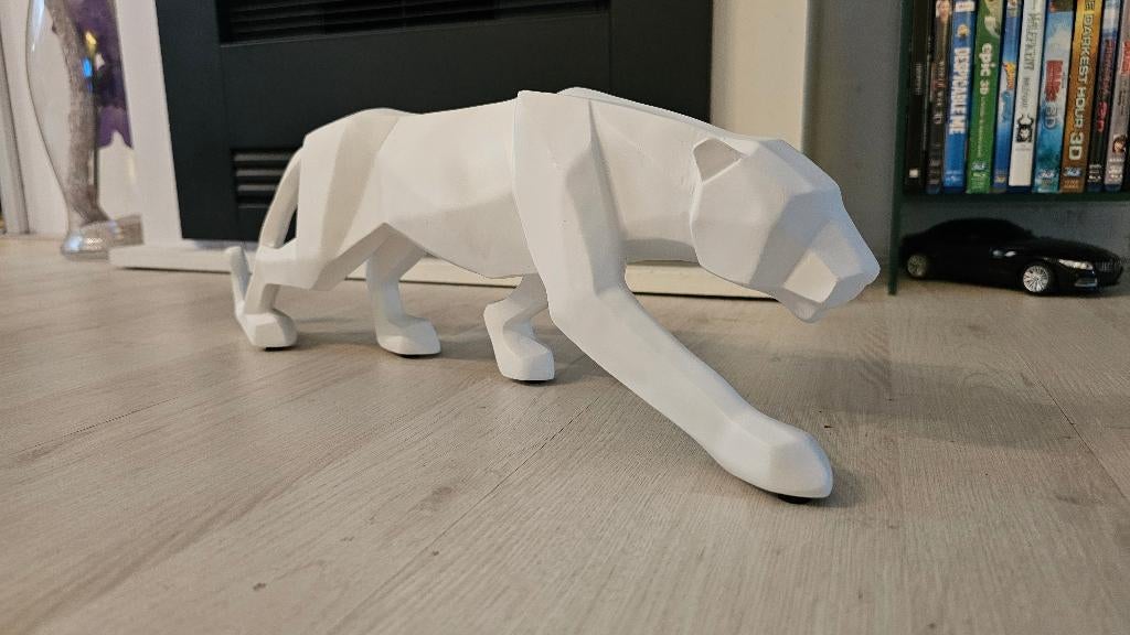 Mooie Abstracte Witte Jachtluipaard! 43 CM! NIEUW!, Verzamelen, Beelden en Beeldjes, Ophalen of Verzenden, Nieuw, Overige typen