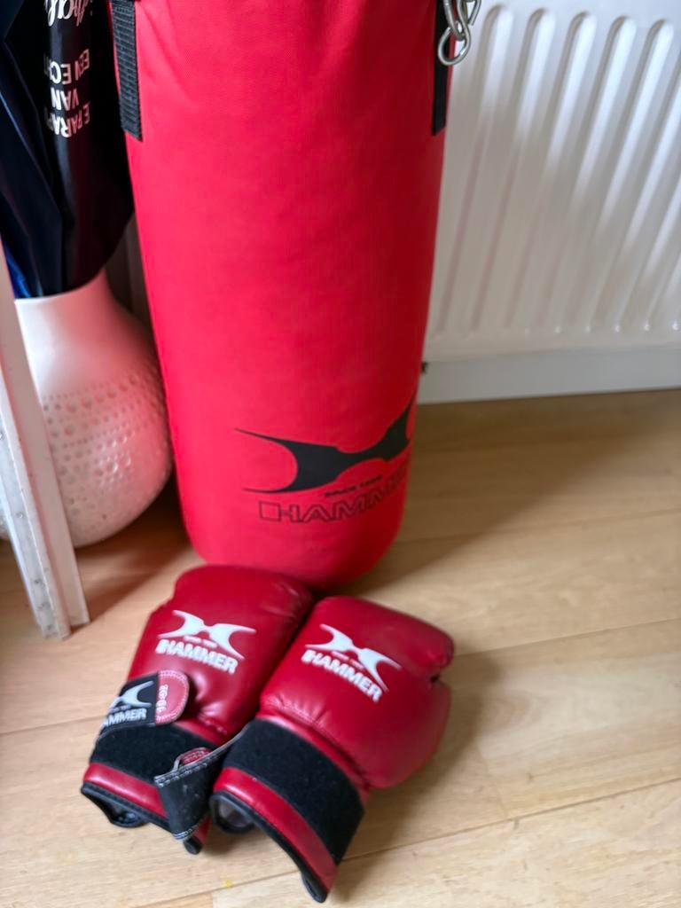 Hammer bokszak en bokshandschoenen, Sport en Fitness, Boksen, Ophalen, Zo goed als nieuw, Bokszak