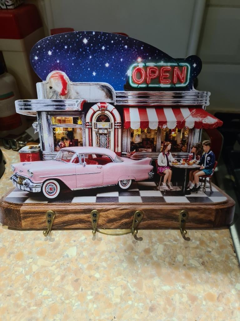 Sleutelhangerbord 50s diner, Ophalen of Verzenden