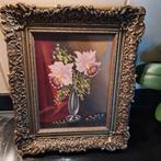 Olieverfschilderij bloemen in lijst, Ophalen of Verzenden