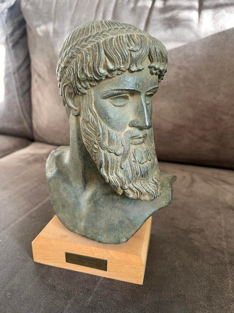 Vintage Grieks Beeld ( Buste ) Poseidon., Verzamelen, Beelden en Beeldjes, Zo goed als nieuw, Mens, Ophalen of Verzenden