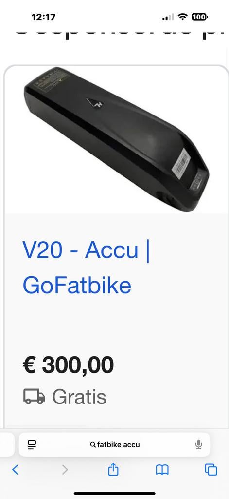 Accu fatbike, Ophalen of Verzenden, Zo goed als nieuw