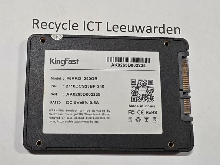 Kingfast 240gb ssd laptop hdd hardeschijf, Computers en Software, Harde schijven, Gebruikt, Laptop, Intern, SSD, SATA, Ophalen of Verzenden