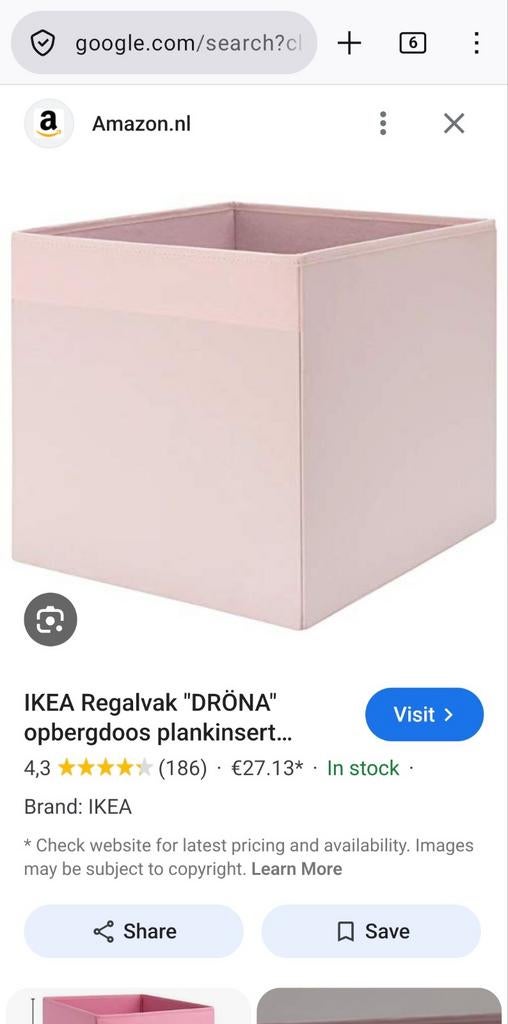 Roze bakken drona ikea, Ophalen of Verzenden