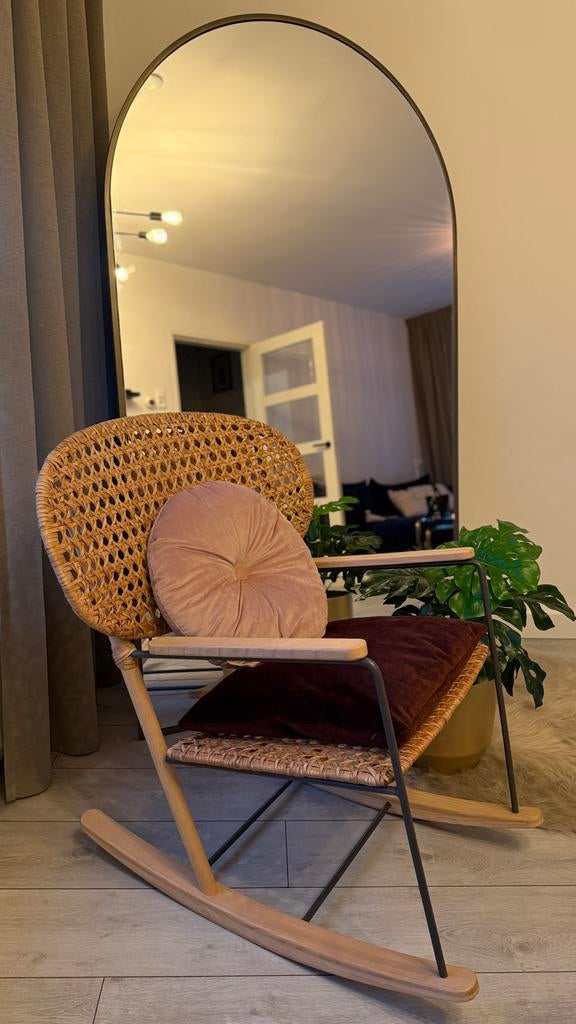 IKEA GRÖNADAL schommelstoel - Rotan en Berkenhout, Huis en Inrichting, Stoelen, Ophalen, Bruin, Nieuw, Eén