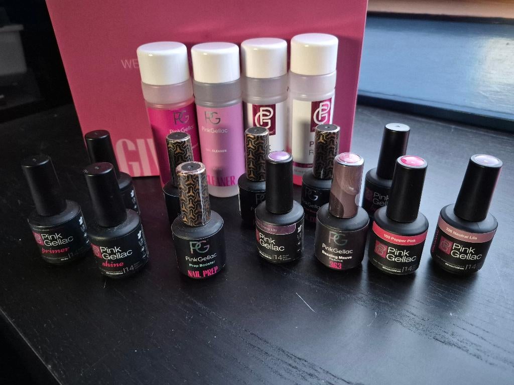 Complete set Pink Gellac incl UV lamp, Nieuw, Ophalen of Verzenden, Toebehoren, Handen en Nagels