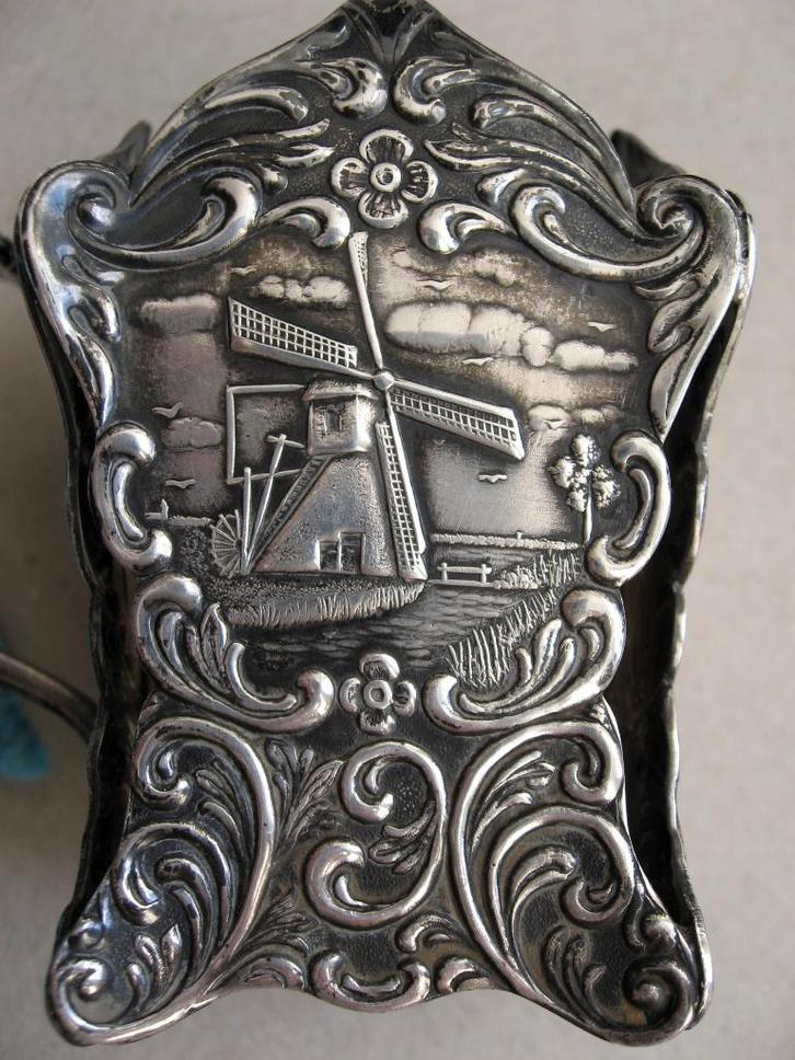 Oud hollandse maggifles houder Sola 100, Antiek en Kunst, Antiek | Goud en Zilver, Zilver, Ophalen of Verzenden