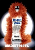 promotiekaart, absolut Vodka, Verzenden, 1980 tot heden, Ongelopen, Overige thema's