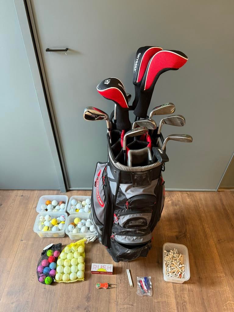 Volledige Skymax heren golfset met ballen en accessoires, Ophalen of Verzenden, Zo goed als nieuw, Set, Overige merken