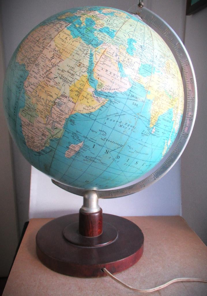 Wereldbol~Vintage Columbus Globe~jaren 50/60~lamp, Ophalen of Verzenden