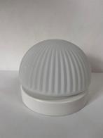 Vintage witte geribbelde Steinhauer plafondlamp jaren 80, Ophalen of Verzenden, Zo goed als nieuw, Glas