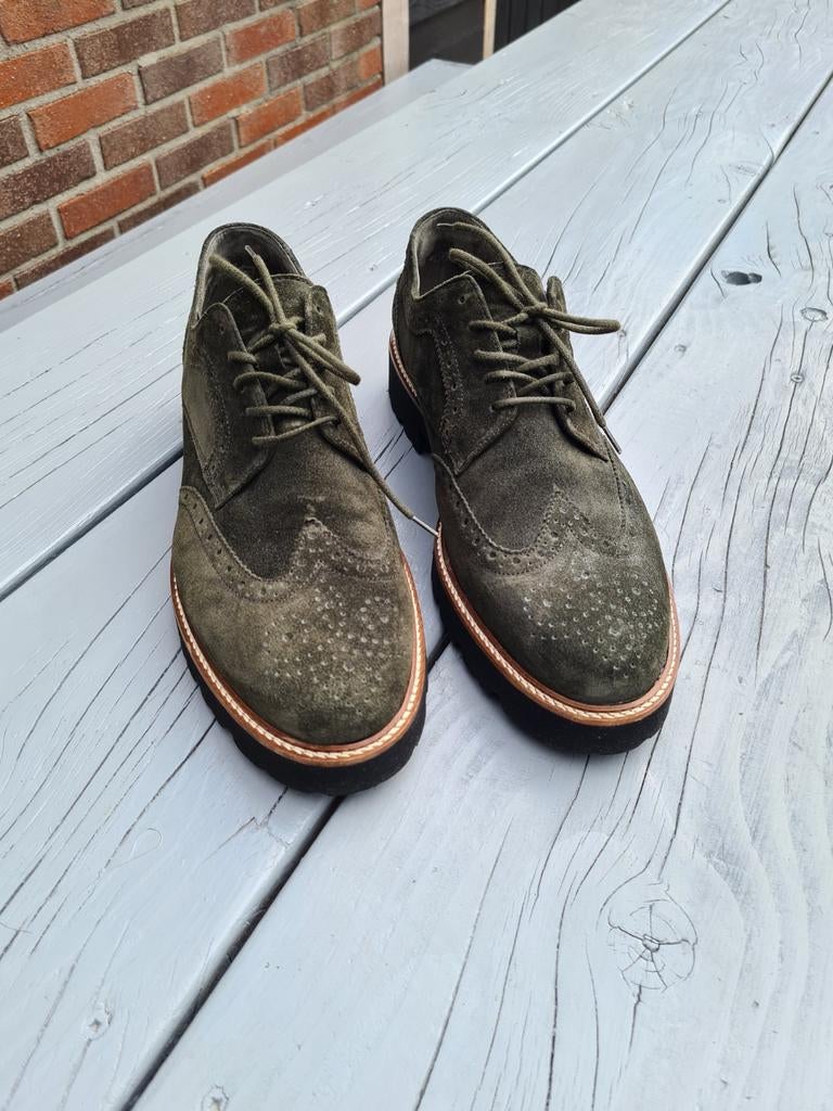 Gabor d groene suede/ nubuck schoenen, Ophalen of Verzenden, Zo goed als nieuw, Overige kleuren