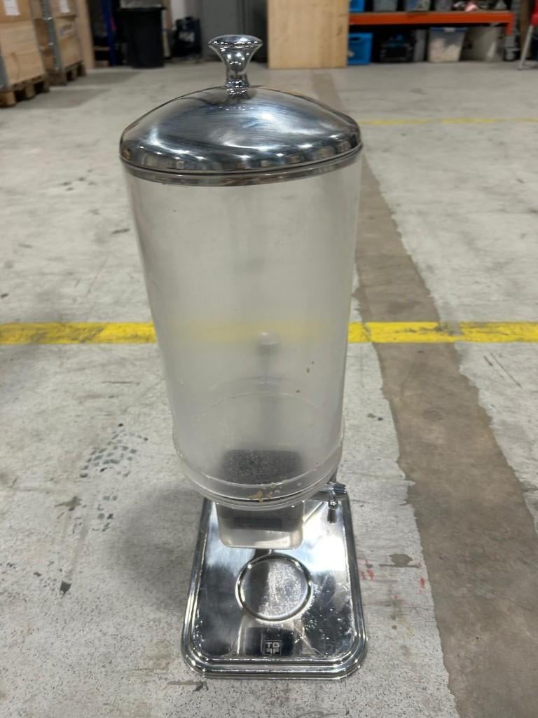 Cornflakes dispenser / ontbijt dispenser – RVS – horeca, Ophalen, Gebruikt, Kunststof, Voorraadpot