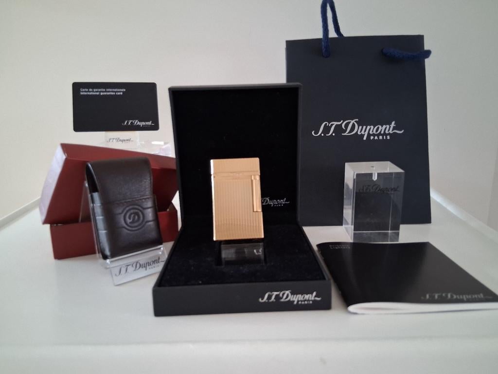 Dupont Aansteker L2  Montparnasse Goud Kleur PING Geluid., Ophalen of Verzenden, Zo goed als nieuw, Aansteker