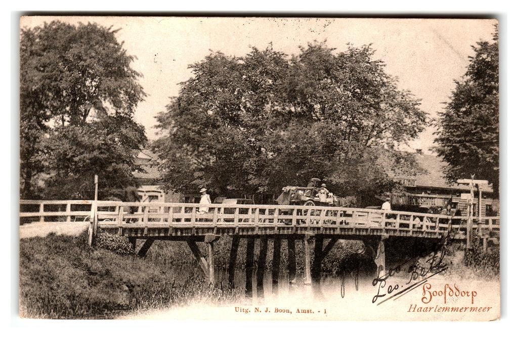 Hoofddorp, Haarlemmermeer, Verzamelen, Ansichtkaarten | Nederland, Verzenden, Voor 1920, Gelopen, Noord-Holland