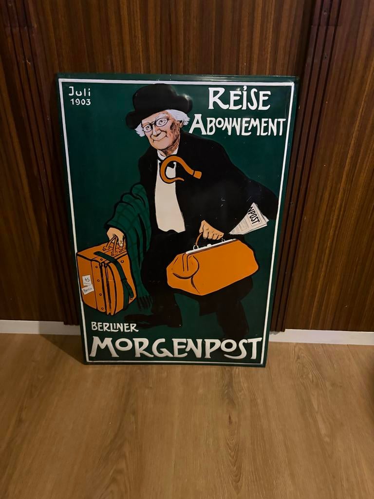 Berliner Morgenpost Reclamebord - Juli 1903, Ophalen of Verzenden, Gebruikt, Reclamebord
