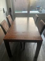 Tafel met 4 gebruikte stoelen, Huis en Inrichting, Ophalen, Gebruikt, Rechthoekig, 50 tot 100 cm