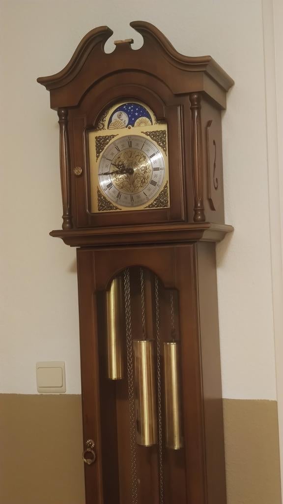 Antieke staande klok met maanfase en gewichten, Antiek en Kunst, Antiek | Klokken, Ophalen