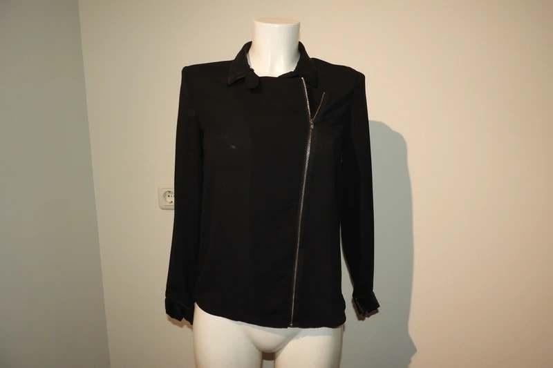 The Kooples zwarte blouse echt leer kraagje machette mt S, Kleding | Dames, Blouses en Tunieken, Verzenden, Zwart, The kooples