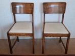 2 VINTAGE DEENSE  STOELEN IN NETTE STAAT ZIE FOTO, Huis en Inrichting, Stoelen, Ophalen, Gebruikt, Twee, Bruin