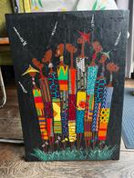 Schilderij uit ghana Afrika, Antiek en Kunst, Kunst | Niet-Westerse kunst, Ophalen