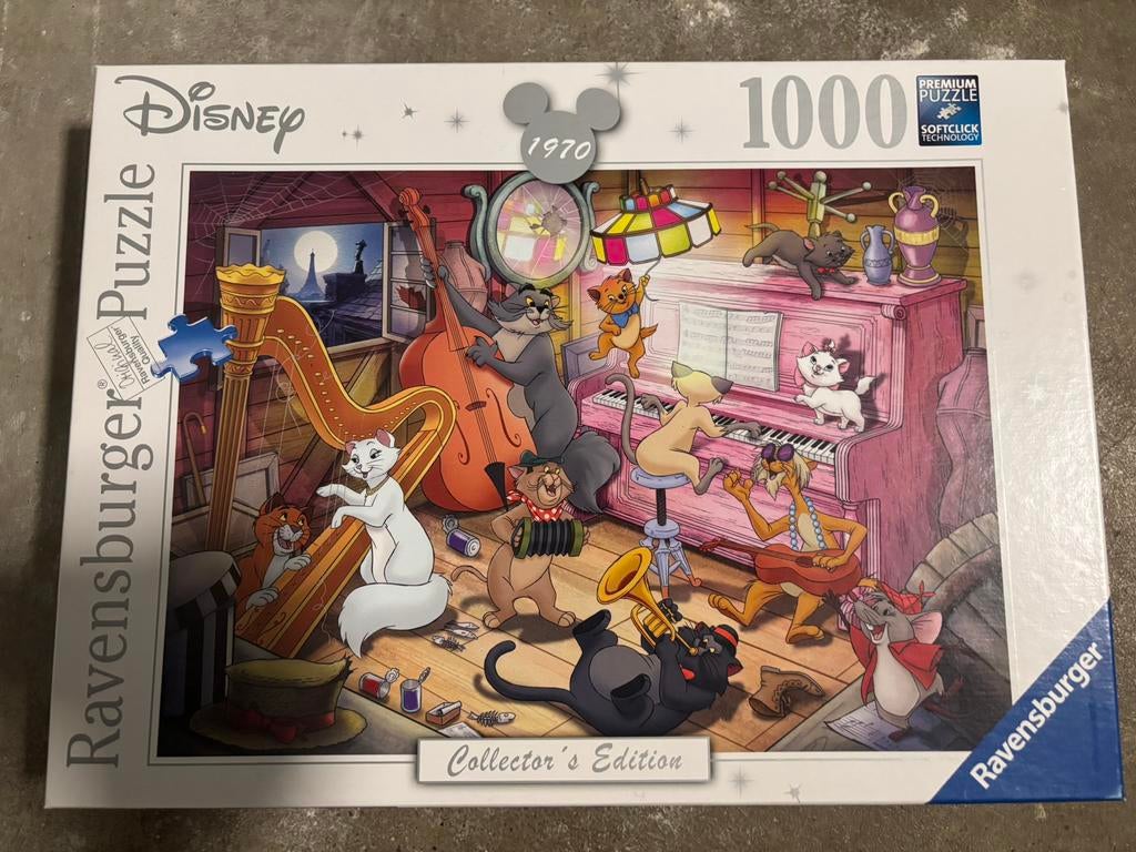 Ravensburger Disney Aristocats legpuzzel 1000 stukjes, Ophalen of Verzenden, 500 t/m 1500 stukjes, Zo goed als nieuw, Legpuzzel