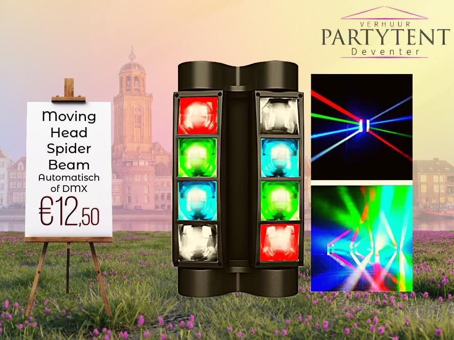 Moving head spider beam huren voor lichtshow feest, Ophalen, Nieuw, Overige