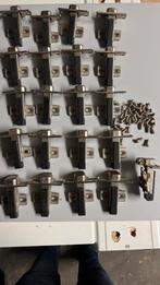 Hettich kastdeur scharnieren, 21 stuks half voorslaand, Ophalen, Gebruikt, Overige materialen, Scharnier