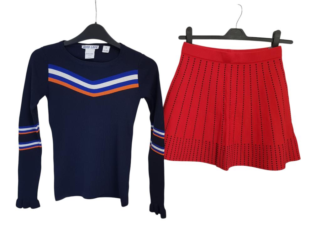 Geweldige NIK & NIK gebreide top navy/oranje maat 12/152., Kinderen en Baby's, Kinderkleding | Maat 152, Trui of Vest, Nik&Nik