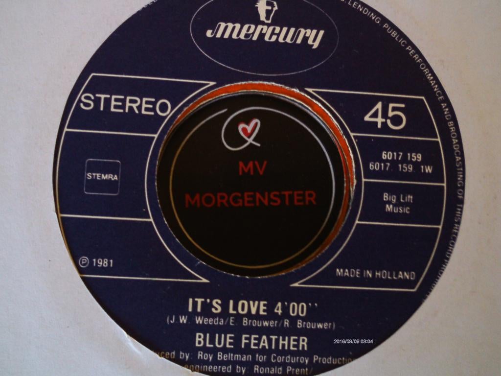 blue feather - lt's love 22a, 7 inch, Ophalen of Verzenden, Pop, Single