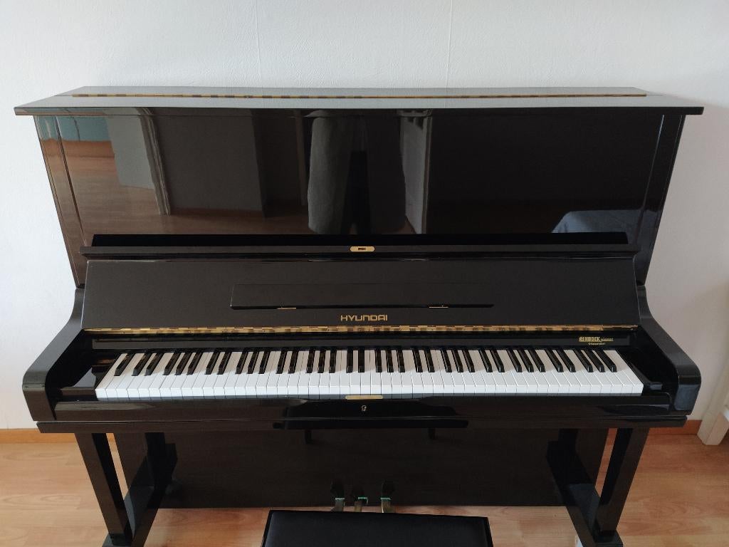 Piano Hyundai Model U387 inclusief pianostoel, Muziek en Instrumenten, Piano's, Ophalen, Gebruikt, Zwart, Piano