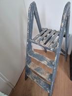 Brocante landelijke schilderstrap hout grijs deco, Ophalen