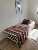 Vintage staal rotan spiraalbed, Ophalen, Gebruikt, 90 cm, Eenpersoons