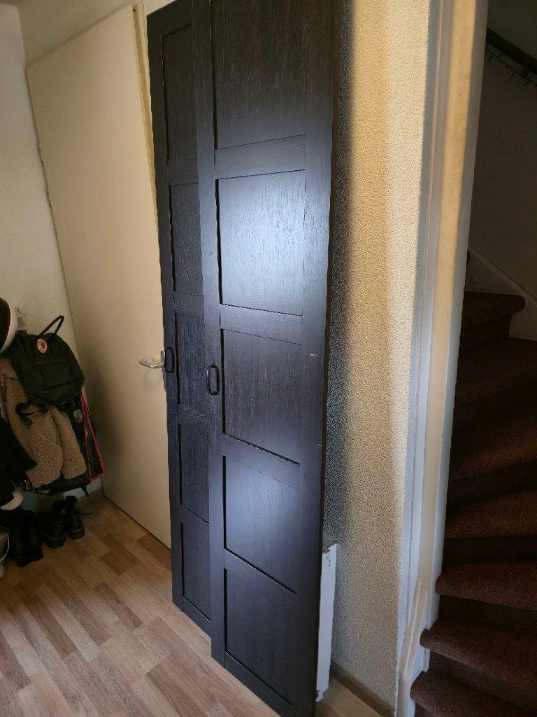 IKEA bergsbo pax deuren 2x donker/zwart met houtpatroon, Ophalen, Overige materialen, Gebruikt, 200 cm of meer