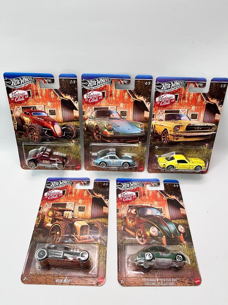 Hot Wheels Vintage Club 1968 Silver Series Set (5 stuks), Overige merken, 1:50 of kleiner, Auto, Nieuw