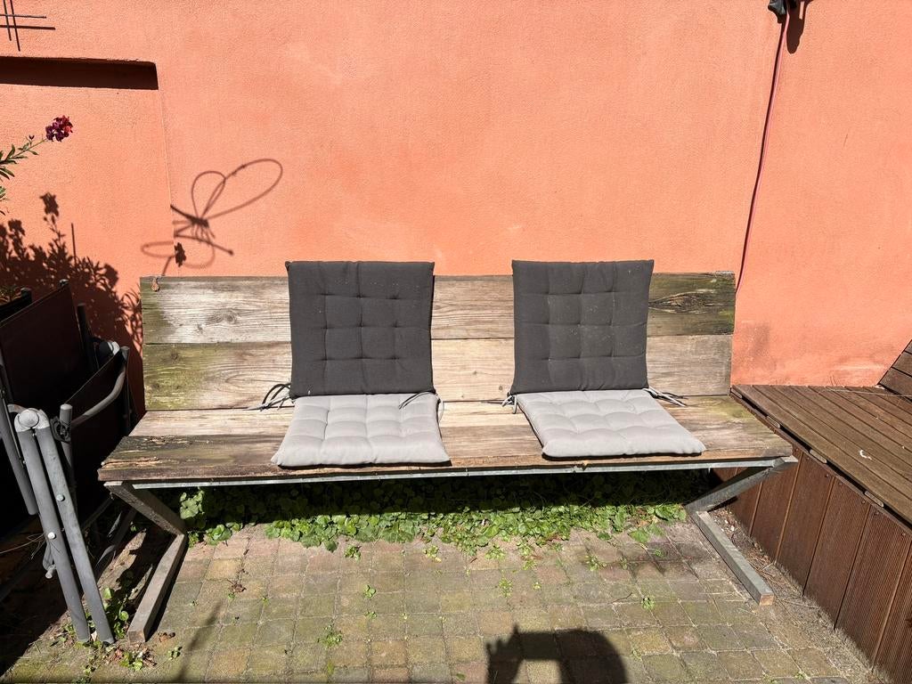 Tuinbank 80 breed gegalvaniseerd voor steigerhout, Tuin en Terras, Tuinbanken, Ophalen, Gebruikt, Metaal