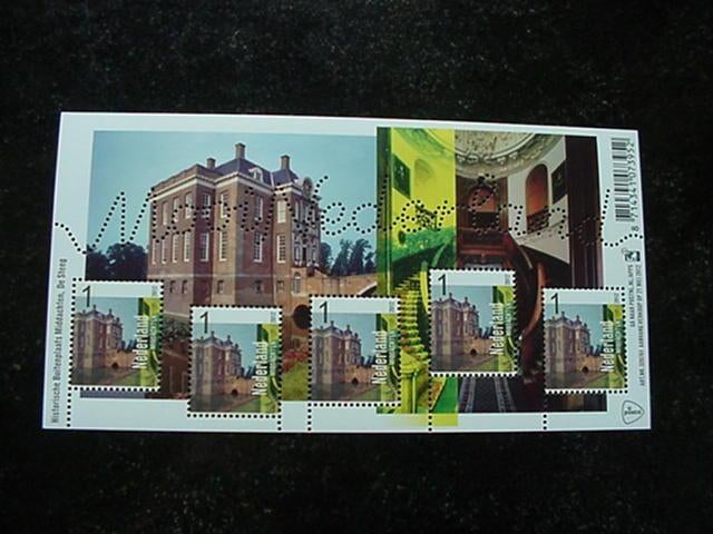 NVPH 2935, Blok Mooi Nederland Middachten, 5 zegels postfris, Verzenden, Na 1940, Postfris