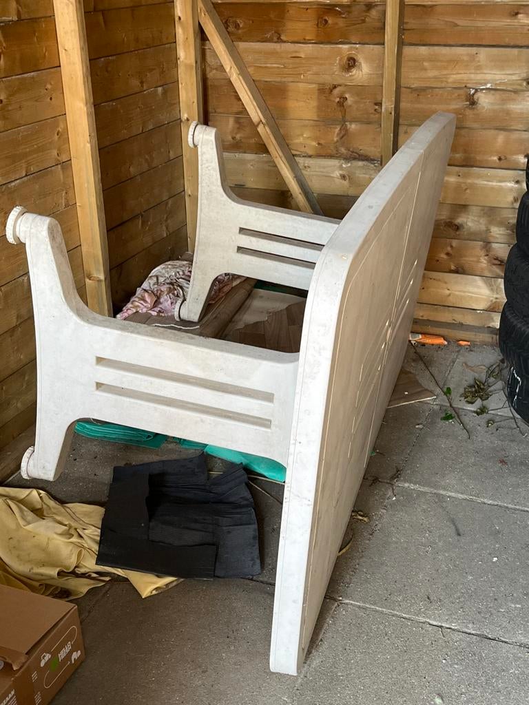 Verschillende tuinstoelen, tafels en bank, Tuin en Terras, Ophalen, Kunststof, Gebruikt, Meer dan 8 zitplaatsen