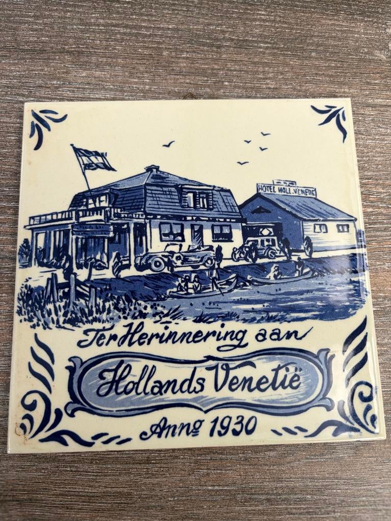 Delfts Blauw Tegel 'Hollands Venetië' Anno 1930, Ophalen