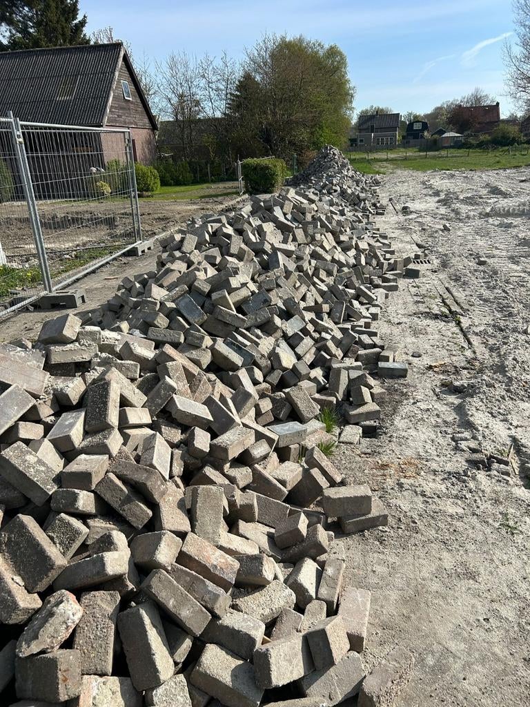 Bkk straatstenen 250 m2, Ophalen, Vdb, Bakstenen, Vdb