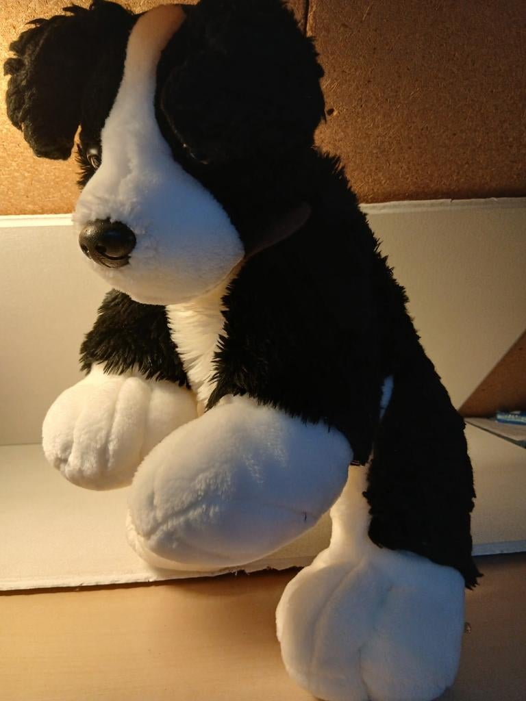 TIAMO POPJE KNUFFELDOEKJE KATOEN GERIBBELDE STOF MET HOUTEN, Overige merken, Overige karakters, Nieuw, Zwart