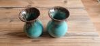 Set van 2 turquoise keramische vazen, Antiek en Kunst, Ophalen of Verzenden