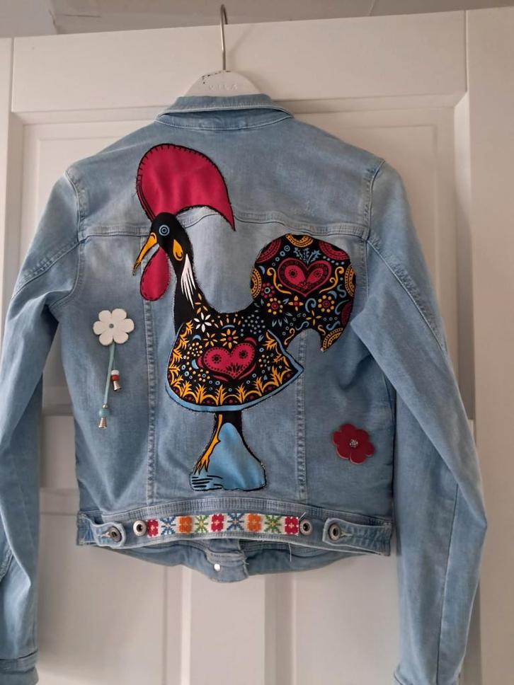 Spijkerjasje,  boho, Kleding | Dames, Jassen | Zomer, Gedragen, Maat 34 (XS) of kleiner, Blauw, Ophalen of Verzenden